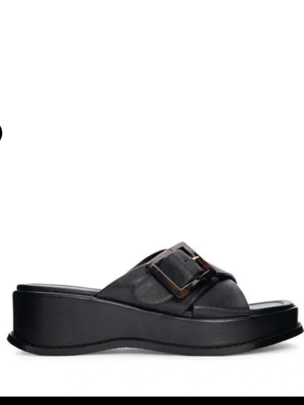 Chinese Laundry Surfs Up Black Crisscross Platform Slide Sandals - Size 9